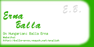 erna balla business card